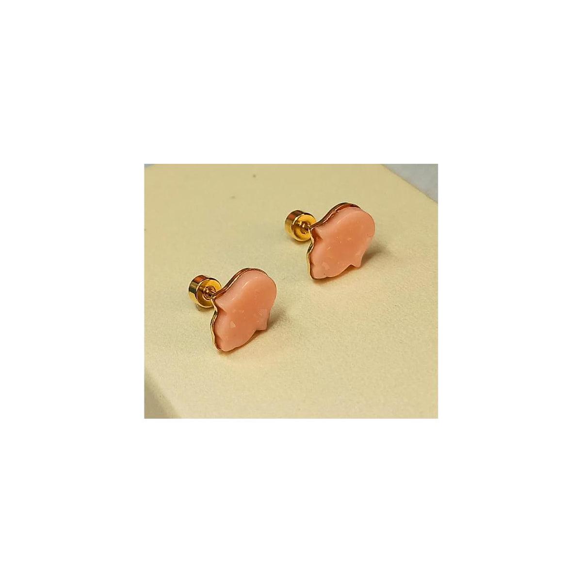 Golden Stainless Steel Stud Earings – 053
