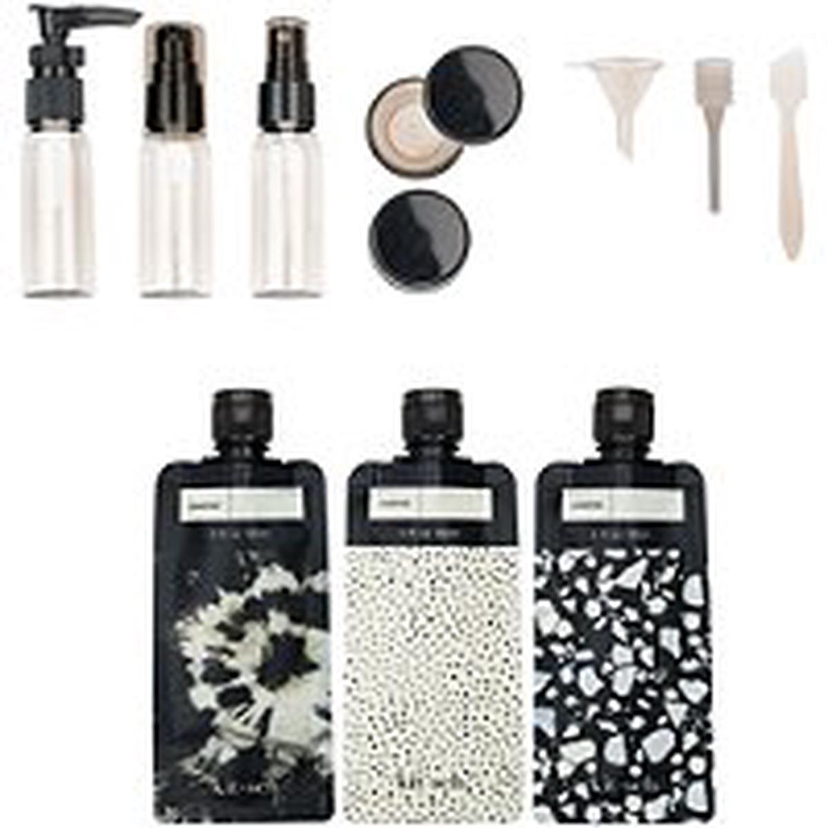 Kitsch Cleanse Travel Pouch Set Black Ivory 11pcs