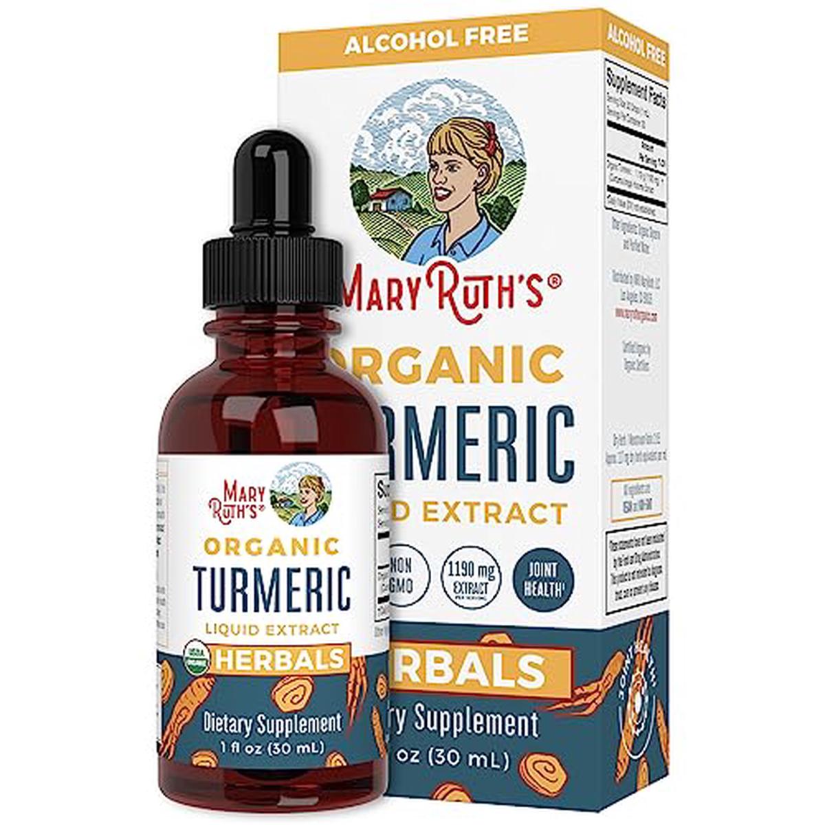 Mary Ruth’s Organic Turmeric Liquid Extract Alcohol Free 1190 mg 1 Oz