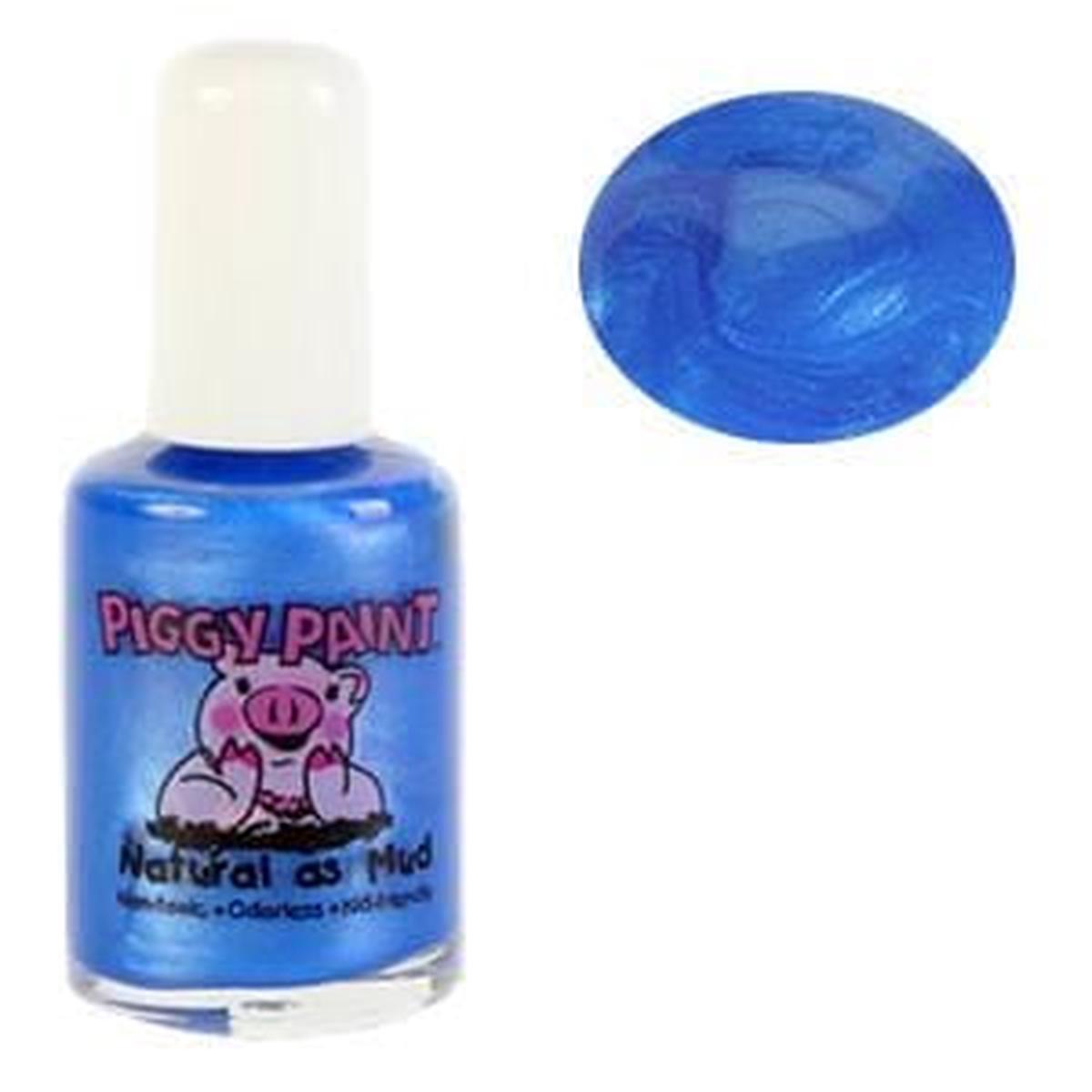 Piggy Paint Nail Polish, Tea Party for Two, Bright Blue Shimmer – 0.5 ozs.