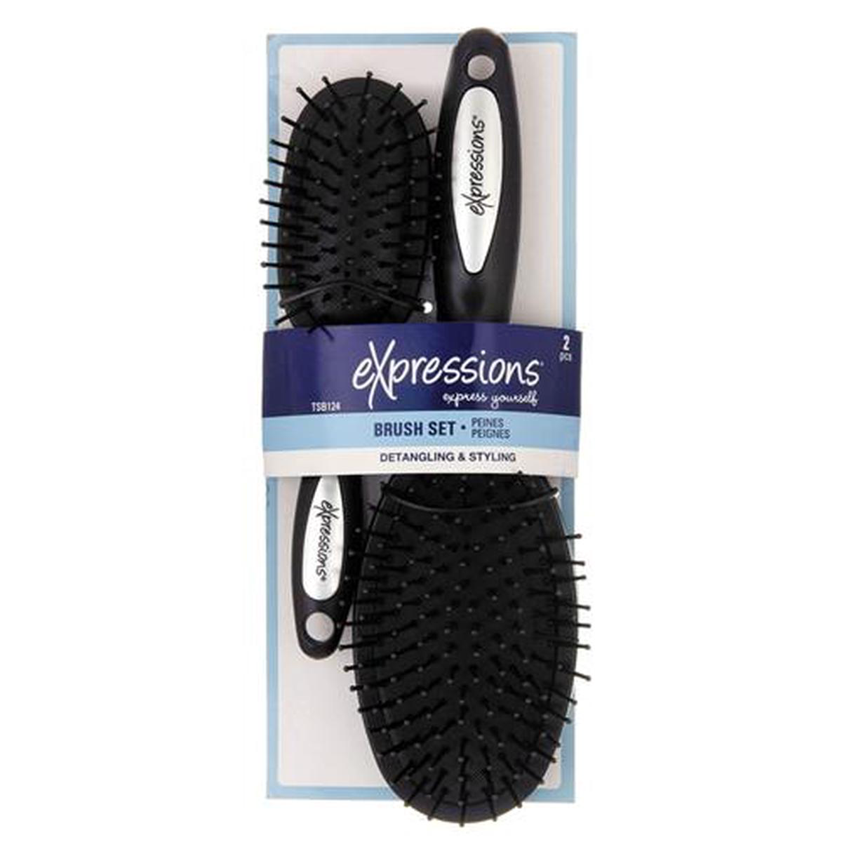 Expressions 2Pc Oval Cushion Brush Set