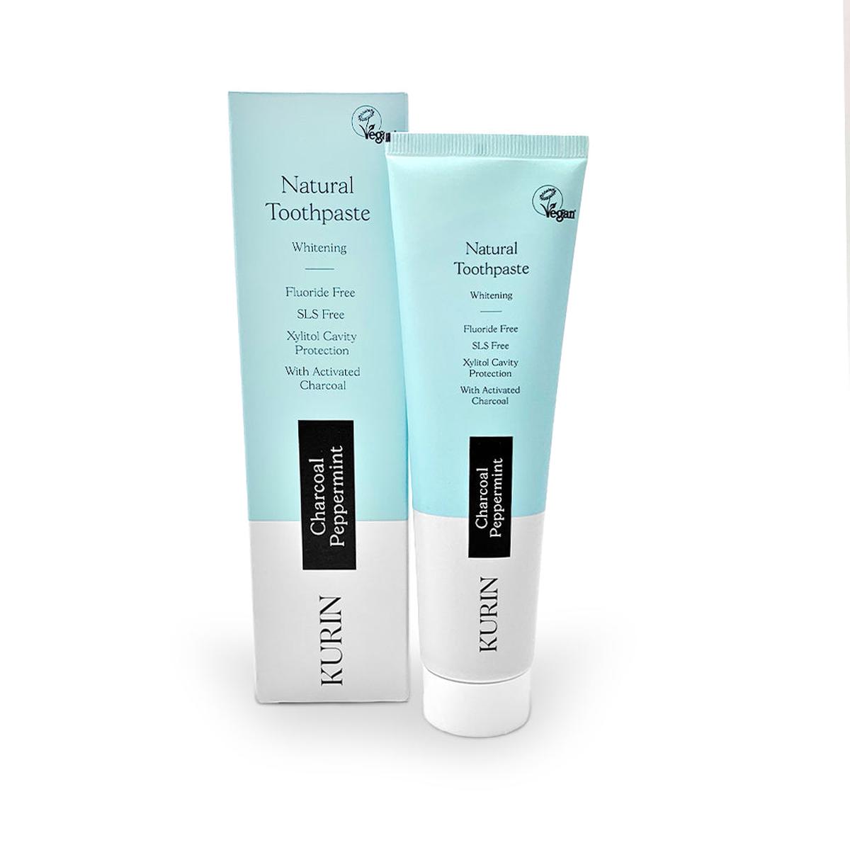 Kurin Natural Toothpaste Whitening Charcoal Peppermint 100ml