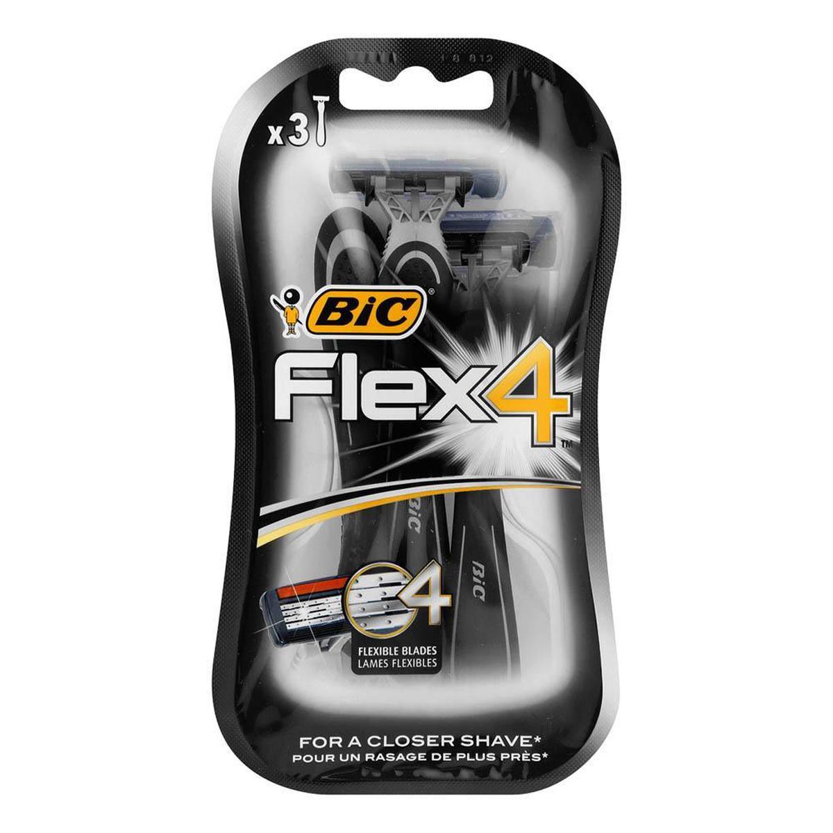 Bic Shaver Flex 4 Blades Pack Of 3 Razors