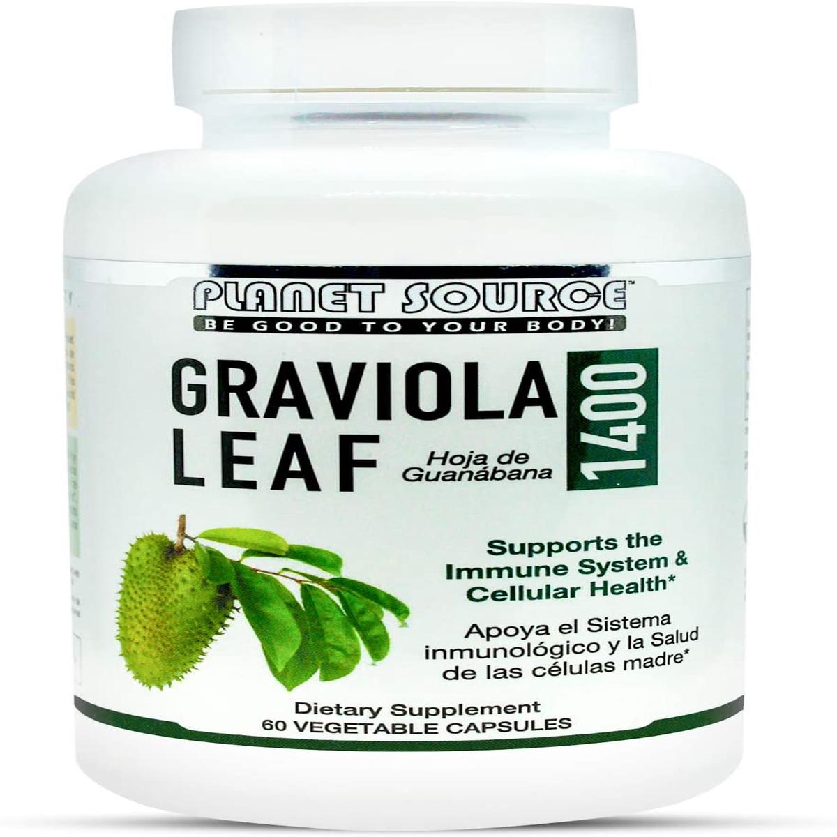 Planet Source Graviola Leaf 1400 Vegetable Capsules