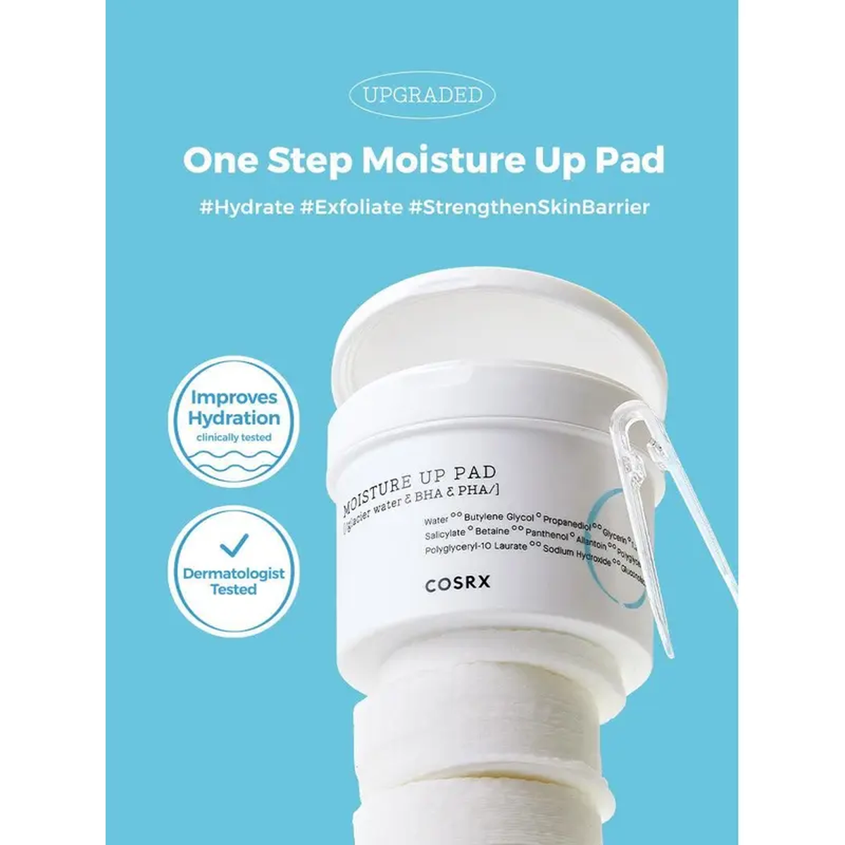 COSRX One Step Moisture Up Pad 140ml 70 sheets