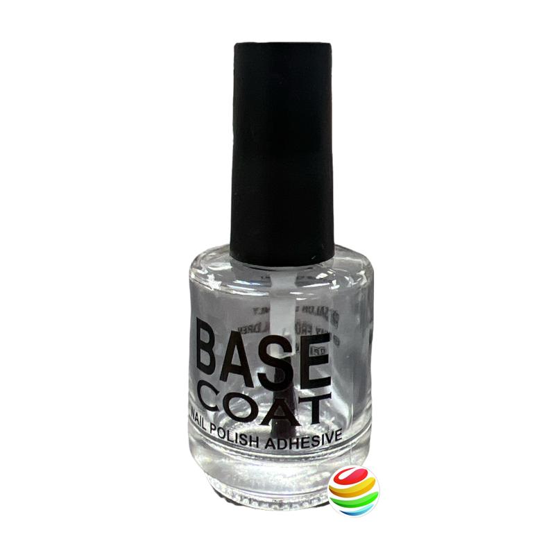 Empty Printed Base Coat Bottle with Cap & Brush – Clear