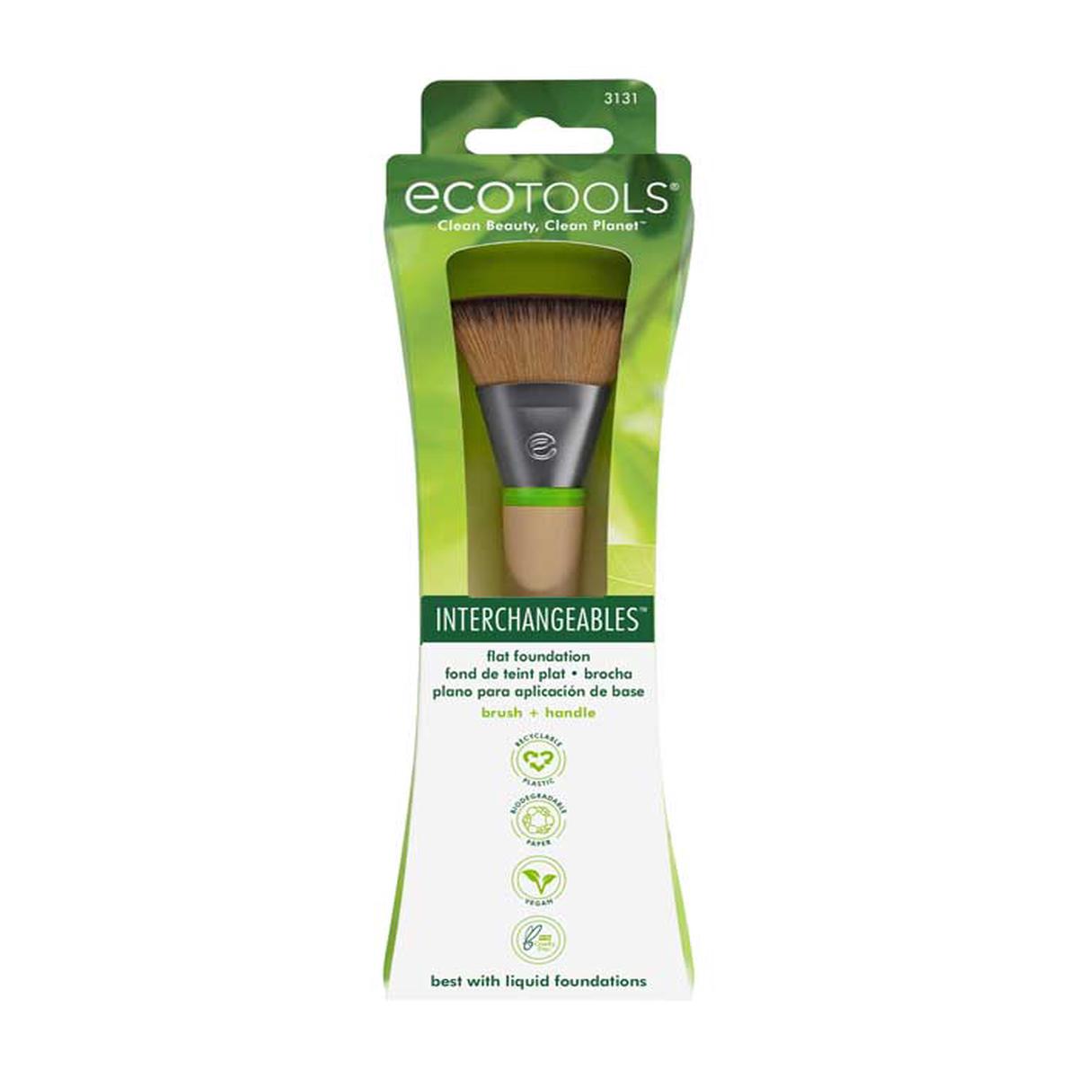 Interchangeable flat foundation brush